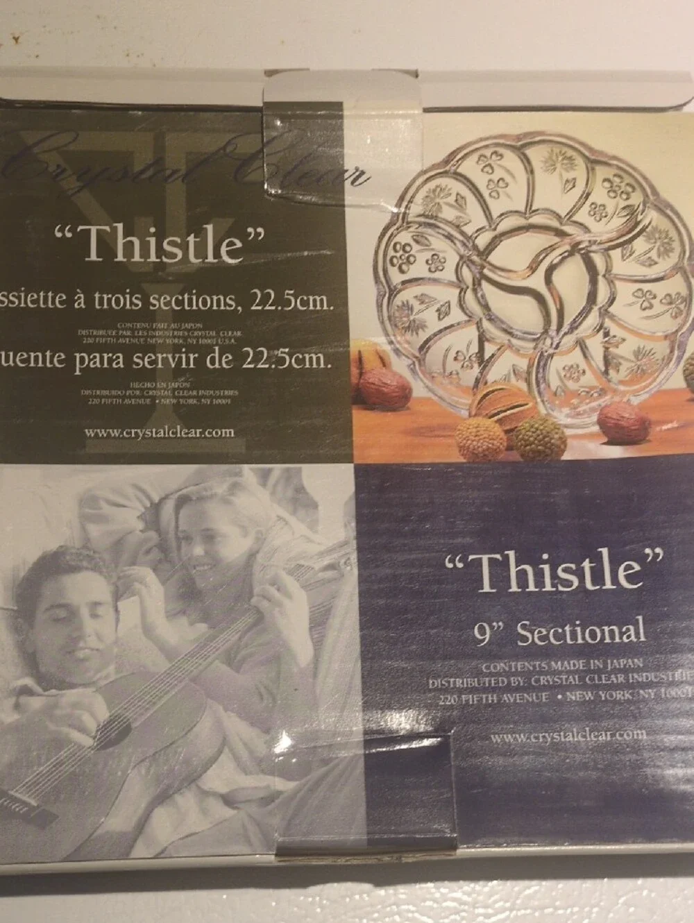 Crystal Clear Glass Sectioned Serving Tray - Clear